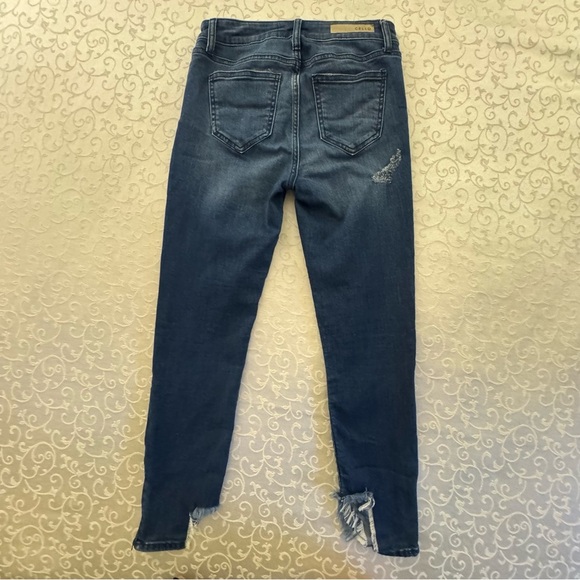 Cello Distressed High Rise Skinny Jeans With Ankle Zippers - Picture 8 of 16